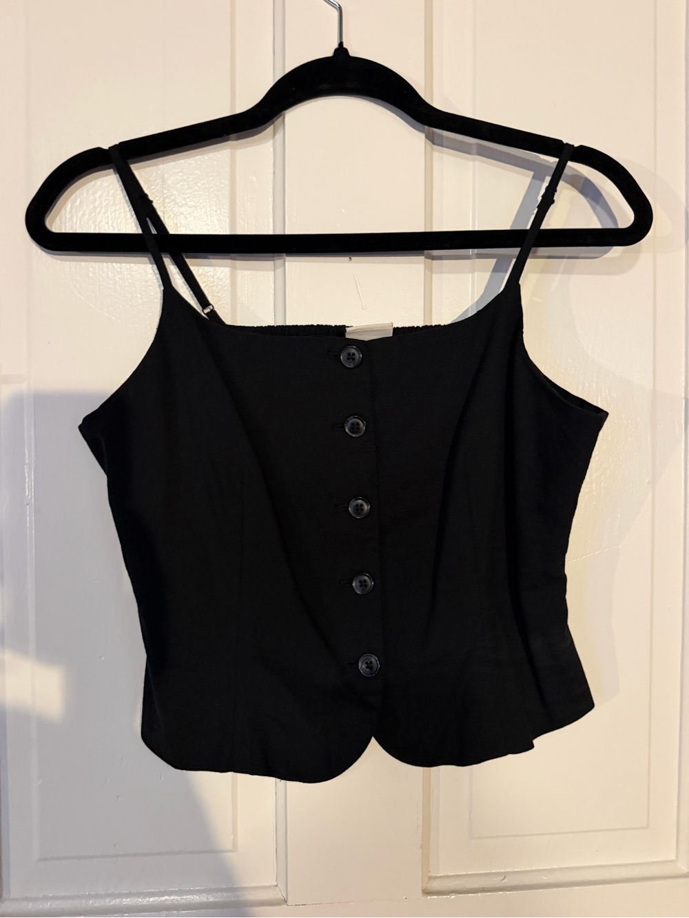 A New Day black button up crop top